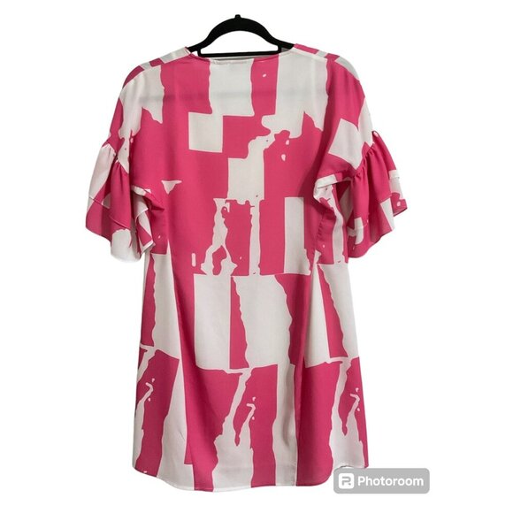 CROSBY BY MOLLIE BURCH Pink Ruffle Sleeve Dress size XSmall - Picture 3 of 10